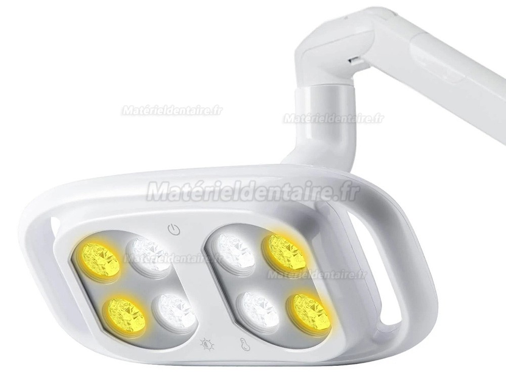 Lampe pour fauteuil dentaire bicolore réglable 8 LED 10W avec interrupteur à capteur